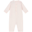 Baby Girls Pink Logo Romper, 1, hi-res
